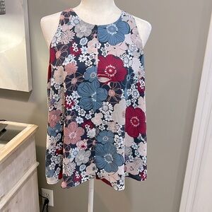 NWOT LOFT Sleeveless Floral Blouse - L